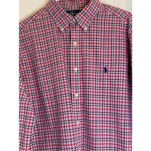 Ralph Lauren Men's Classic Fit Long Sleeve Button Up Shirt Blue Pony Logo L